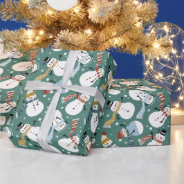 クリスマス雪だるま ラッピングペーパー