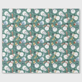 クリスマス雪だるま ラッピングペーパー (フラット)