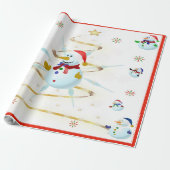 クリスマス雪だるま- ラッピングペーパー (アンロールド)