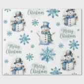 クリスマス雪だるま ラッピングペーパー (フラット)