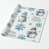 クリスマス雪だるま ラッピングペーパー (アンロールド)
