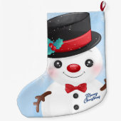 クリスマス雪だるま ラージクリスマスストッキング (裏面)