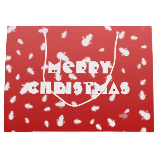 クリスマス雪だるま ラージペーパーバッグ (正面)