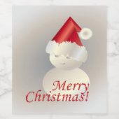 クリスマス雪だるま ワインラベル (シングルラベル)