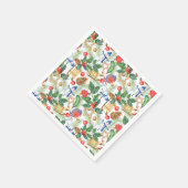 クリスマス雪だるま，松のコーン，ホリー，スレッド，スター スタンダードカクテルナプキン (角)