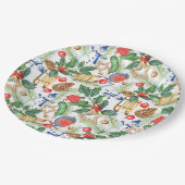 クリスマス雪だるま，松のコーン，ホリー，スレッド，スター ペーパープレート (アングル)