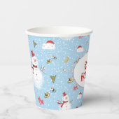 クリスマス雪だるま 紙コップ (正面)