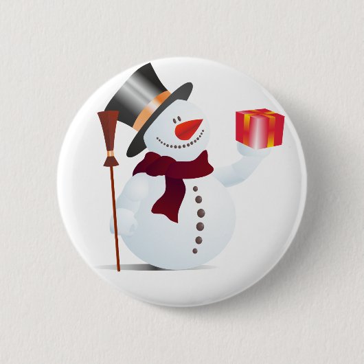 クリスマス雪だるま 缶バッジ (正面)