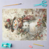 クリスマス雪だるま 薄葉紙 (クラフト)