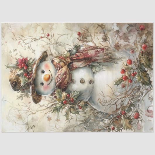 クリスマス雪だるま 薄葉紙 (正面)