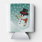 クリスマス雪だるま、雪と雪 缶クーラー (裏面)