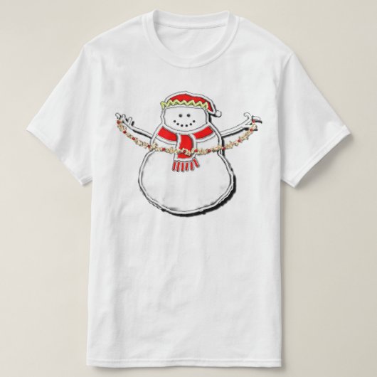 クリスマス雪だるま Tシャツ (デザイン正面)