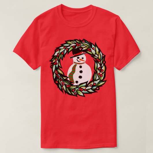 クリスマス雪だるま Tシャツ (デザイン正面)