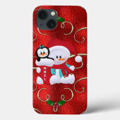 クリスマス雪だるまiPhoneタフXtremeケース Case-Mate iPhoneケース (裏面)