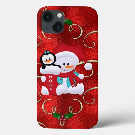 クリスマス雪だるまiPhoneタフXtremeケース Case-Mate iPhoneケース (裏面)