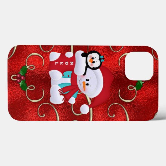 クリスマス雪だるまiPhoneタフXtremeケース Case-Mate iPhoneケース (裏面 (横))