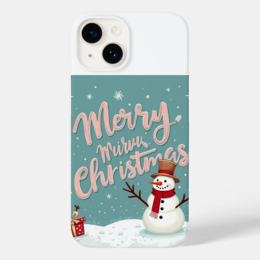 クリスマス雪だるまiphone 14ケース Case-Mate iPhoneケース (裏面)
