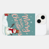 クリスマス雪だるまiphone 14ケース Case-Mate iPhoneケース (裏面 (横))