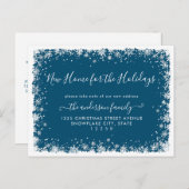 クリスマス雪の移動のための新しい家 案内ポストカード (正面/裏面)