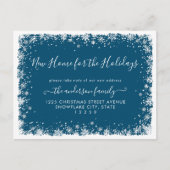 クリスマス雪の移動のための新しい家 案内ポストカード (正面)