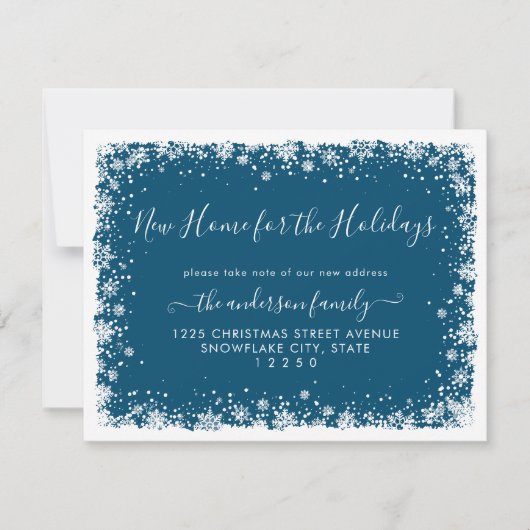 クリスマス雪の移動のための新しい家 案内状 (正面)