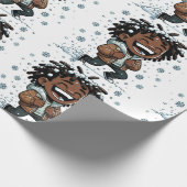 クリスマス雪の笑い – クリスマスラッピング紙 ラッピングペーパー (角)