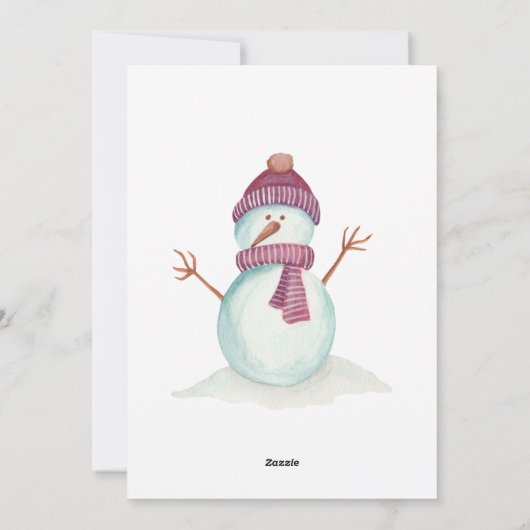 クリスマス雪をテーマにしたファミリーフォトコラージュ シーズンカード (裏面)