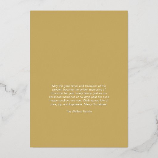 クリスマス雪ファンシー片モダンコラージュ6枚の写真 箔シーズンカード (裏面)