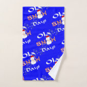 クリスマス雪日バスタオオルセット，雪だるま バスタオルセット (ハンドタオル)