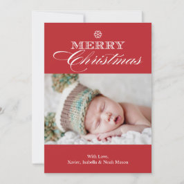 クリスマス雪片 |赤 シーズンカード