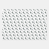 クリスマス雪8枚の写真グリッド緑 ラッピングペーパーシート (正面3)