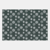 クリスマス雪8枚の写真グリッド緑 ラッピングペーパーシート (正面2)