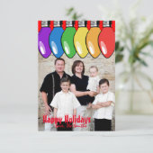 クリスマス電球のフォトカード 招待状 (スタンド正面)