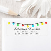 クリスマス電球の列差出人住所 ラベル (インサイチュ)