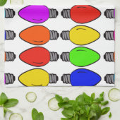 クリスマス電球パターン キッチンタオル (折り畳み)