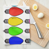 クリスマス電球パターン キッチンタオル (四つ折り)