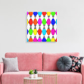 クリスマス電球パターン キャンバスプリント (インサイチュ (リビング))