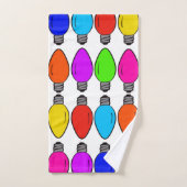 クリスマス電球パターン バスタオルセット (ハンドタオル)