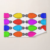 クリスマス電球パターン バスタオルセット (ハンドタオル)