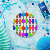 クリスマス電球パターン ペーパープレート (パーティー)