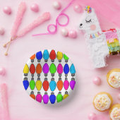 クリスマス電球パターン ペーパーボウル (パーティー)