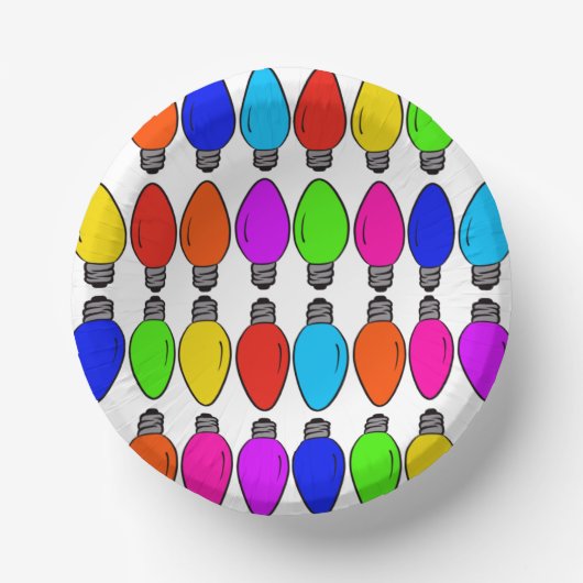 クリスマス電球パターン ペーパーボウル (正面)