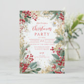 クリスマス霜の松と金ゴールド 招待状 (スタンド正面)