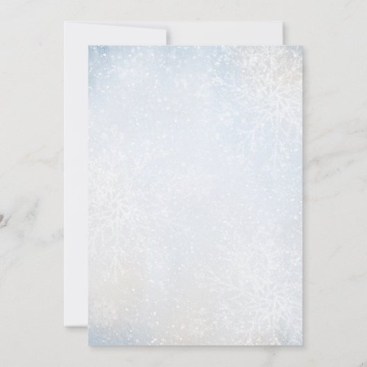クリスマス霜の降りたの雪の冬の結婚式 招待状 (裏面)