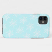 クリスマス霜の降りたブルーの雪片パターン Case-Mate iPhoneケース (裏面(横))