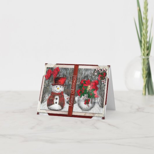 クリスマス霜の降りた挨拶 シーズンカード (正面)