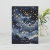 クリスマス静かの神聖で星空のナイトカード 招待状 (スタンド正面)