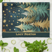 クリスマス静かの聖なる星の夜 キッチンタオル (折り畳み)