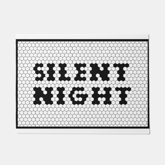 クリスマス静かナイトタイルデザインファームハウス ドアマット (正面)