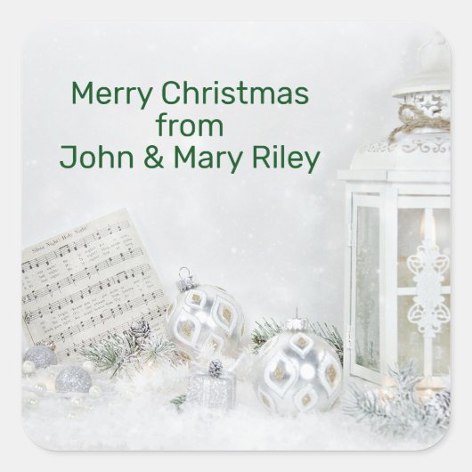 クリスマス静かナイトランタン スクエアシール (正面)